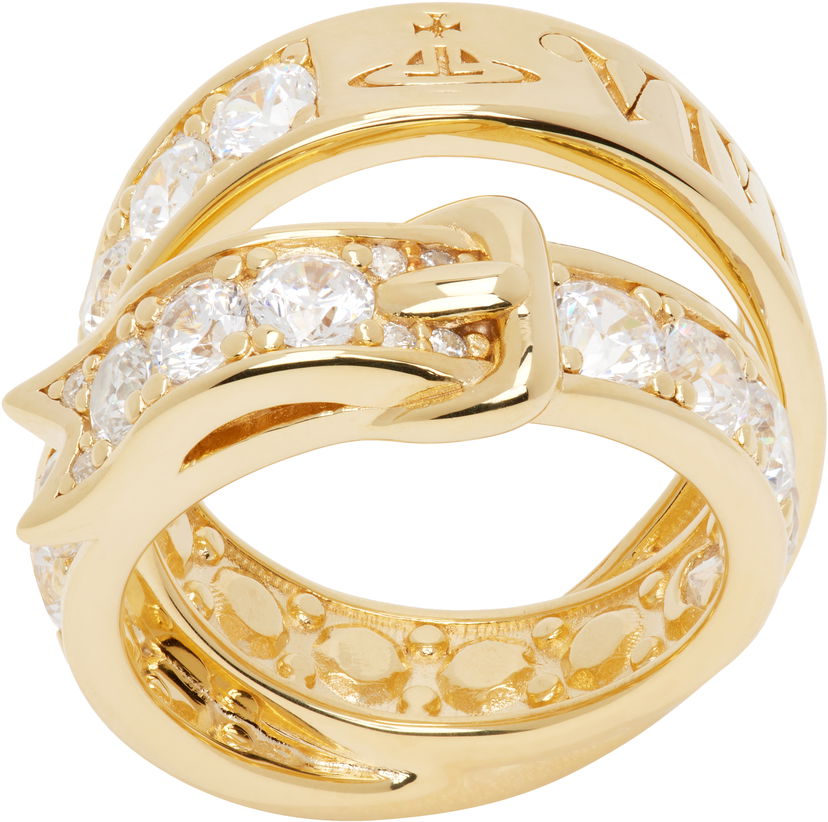 Prsten Vivienne Westwood Vivienne Westwood Gold-Tone Crystal Belt Ring Žuta | 6404016J-01R102-SM