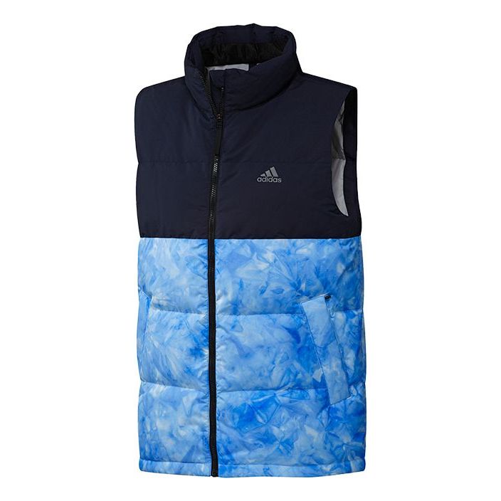 Prsluk adidas Originals Stand Collar Windproof Warm Down Vest Plava | GE9983