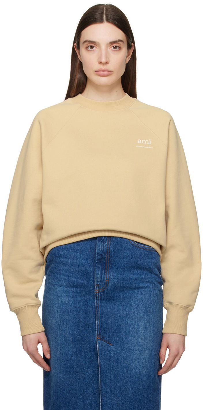 Džemper AMI Paris Raglan Sweatshirt Bež | USW024.747
