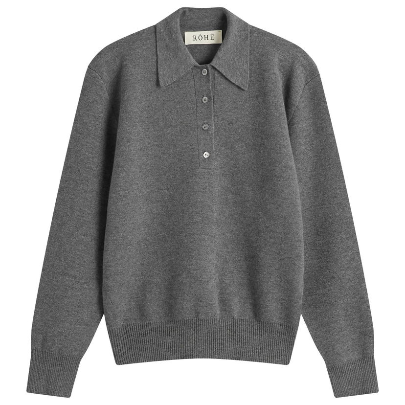 Džemper Róhe Rohe Sculptural Polo Sweater Siva | 416-23-316