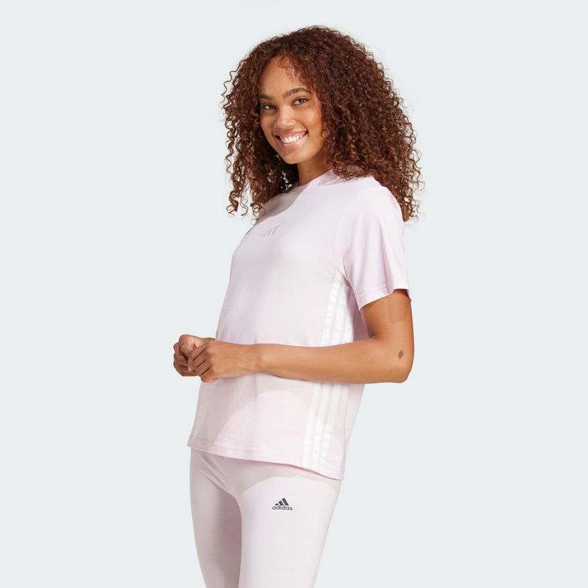 Majica kratkih rukava adidas Performance Cotton T-Shirt With 3 Stripes Ružičasta | JE1226