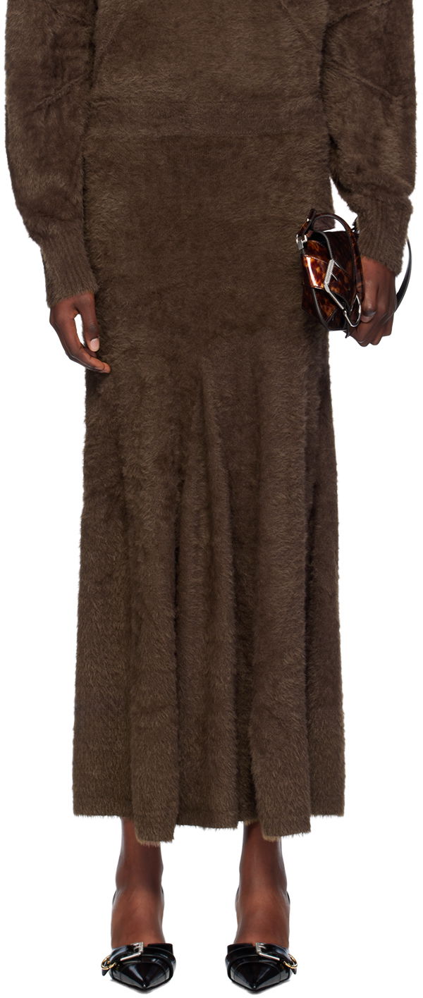 Suknja Helmut Lang Helmut Lang Grunge Maxi Skirt Smeđa | O06HW701