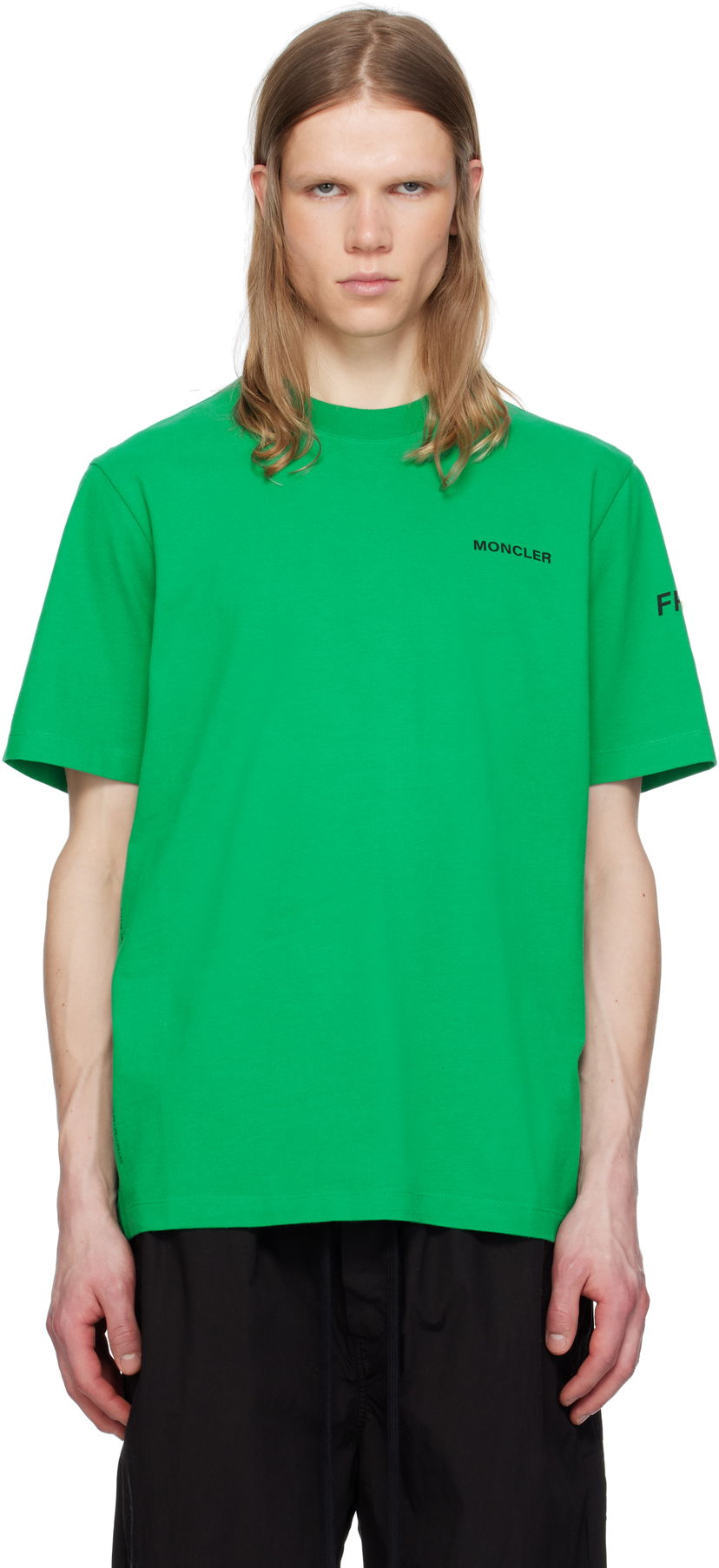 Majica kratkih rukava Moncler Moncler Genius x FRGMT Hiroshi Fujiwara Maxi Logo T-Shirt Zelena | K109U8C00002M3265