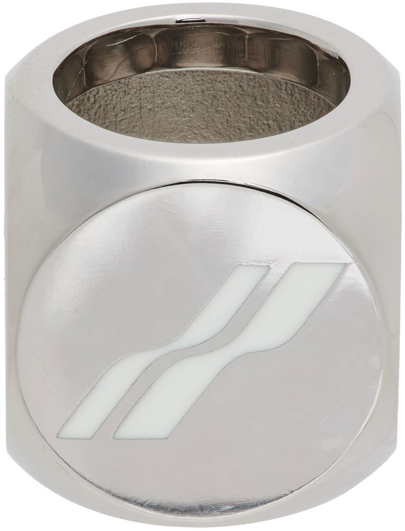 Prsten We11done We11done Logo Dice Ring Metalik | WD-AJ1-22-704-U-WH