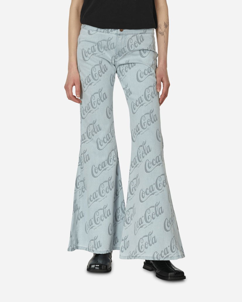 Jeans ERL Jacquard Denim Flare Pants Plava | ERL08P014 1
