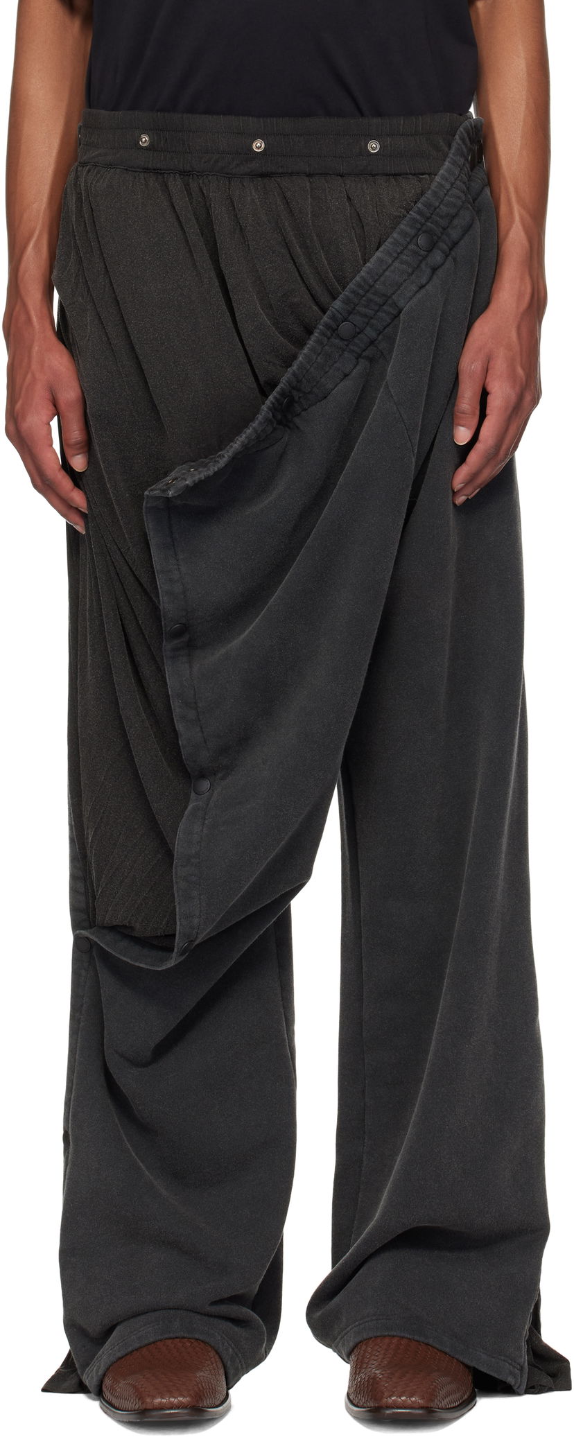 Trenirka Y/PROJECT Snap Insert Sweatpants Crna | 204PA004