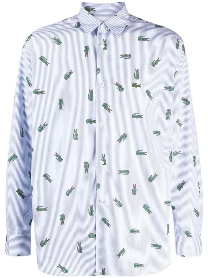 Košulja Comme des Garçons Comme des Garcons x Lacoste Alligator-Print Button-Down Shirt Plava | FL-B004-W23