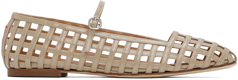 Njega cipela Aeyde Aeyde Uma Caged Mary-Jane Ballerina Flats Bež | A11-FL-RKLS8 FL68-FW24-957-066