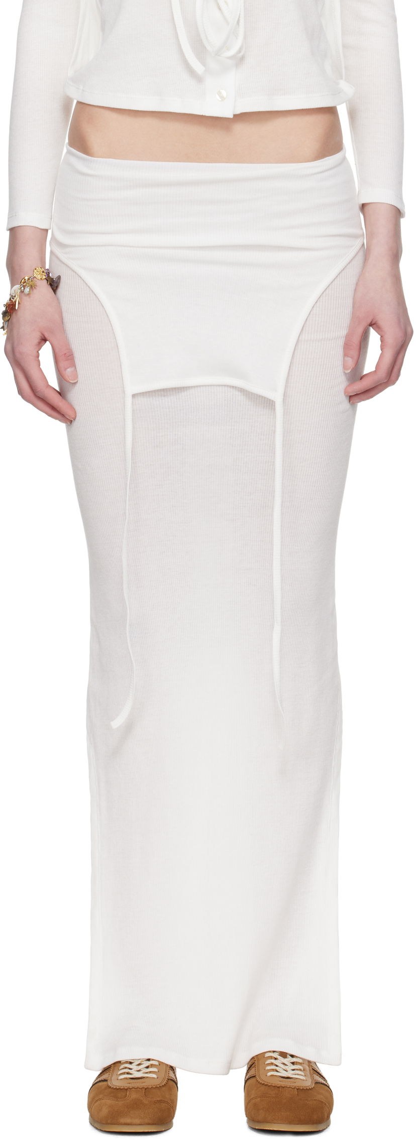 Suknja Eckhaus Latta Eckhaus Latta Flip Midi Skirt Bijela | 1206-EL-PS25-CH -
