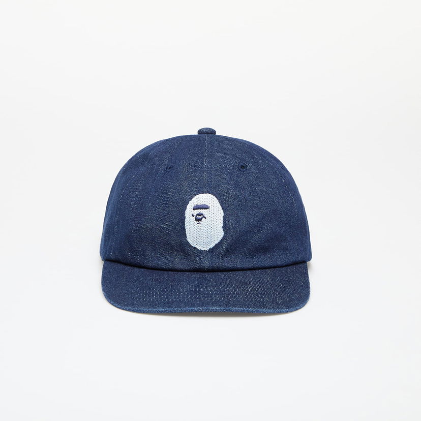 Kapa BAPE A BATHING APE Ape Head Denim Cap Indigo Plava | 001CPK301002M ING