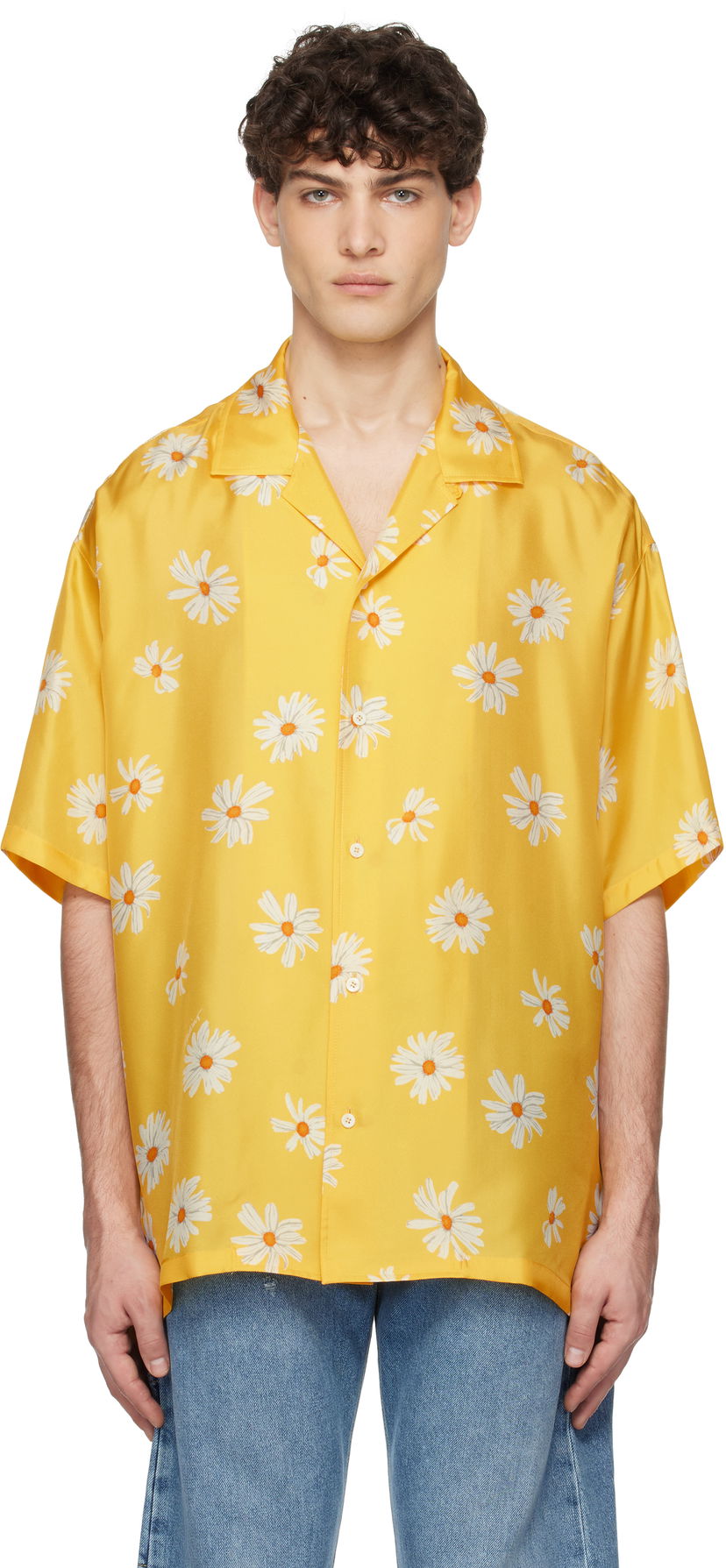 Košulja Moschino Moschino Allover Daisy Print Shirt Žuta | 251ZZA022602611024
