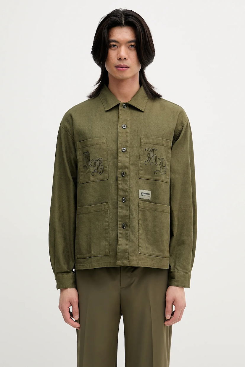 Košulja Neighborhood NEIGHBORHOOD EMBROIDERY Relaxed Fit Linen Blend Shirt Zelena | 251AQNH.SHM03