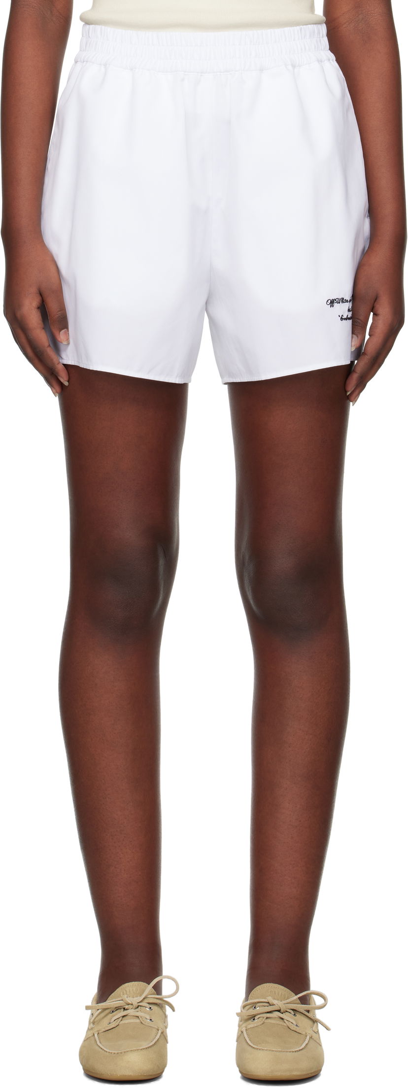 Kratke hlače Off-White Off-White Poplin Shorts Bijela | OWCB05DS25FAB0010110