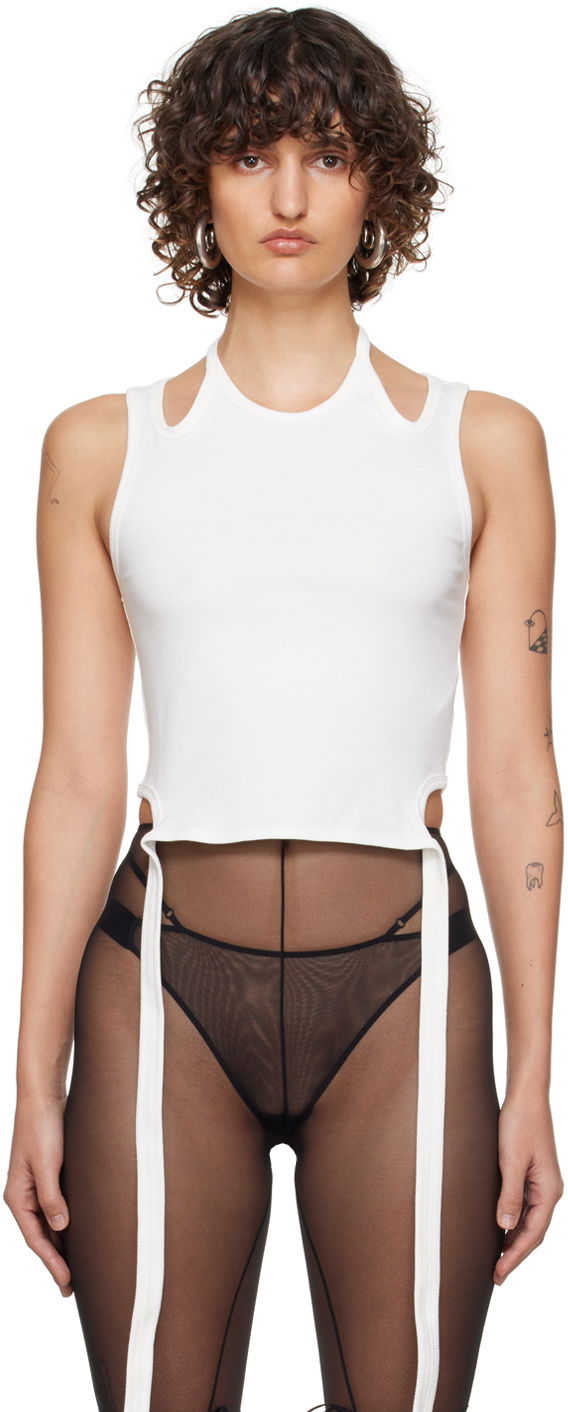 Majica bez rukava Dion Lee Double Tie Crop Tank Top Bijela | A3398P21