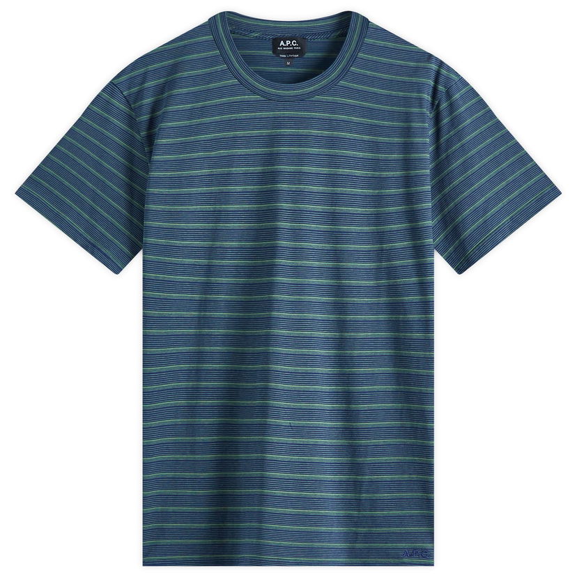 Majica kratkih rukava A.P.C. A.P.C. Men's Aymeric Stripe Tee Plava | COHGX-H26132-IAK