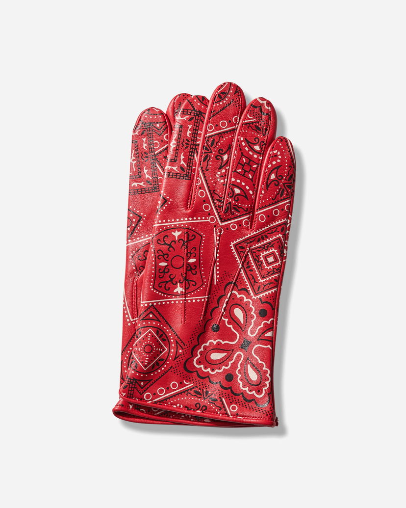 Rukavice KAPITAL Leather Cookie Bandana Gloves Crvena | K2409XG506 RED
