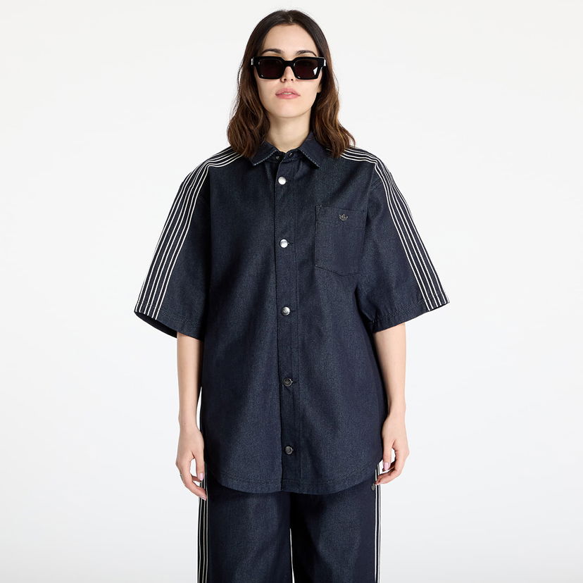 Košulja adidas Originals adidas Denim Short Sleeve Shirt Tamnoplava | JJ3146