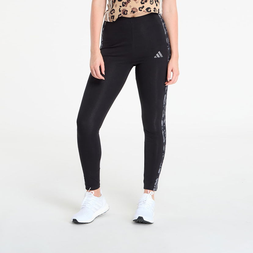 Tajice adidas Performance Adidas Animal Print 3-Stripes High Rise Leggings Crna | KB6009