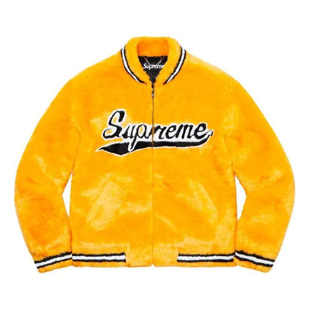 Bomber jakna Supreme Faux Fur Varsity Jacket by Supreme Narančasta | SUP-SS20-025