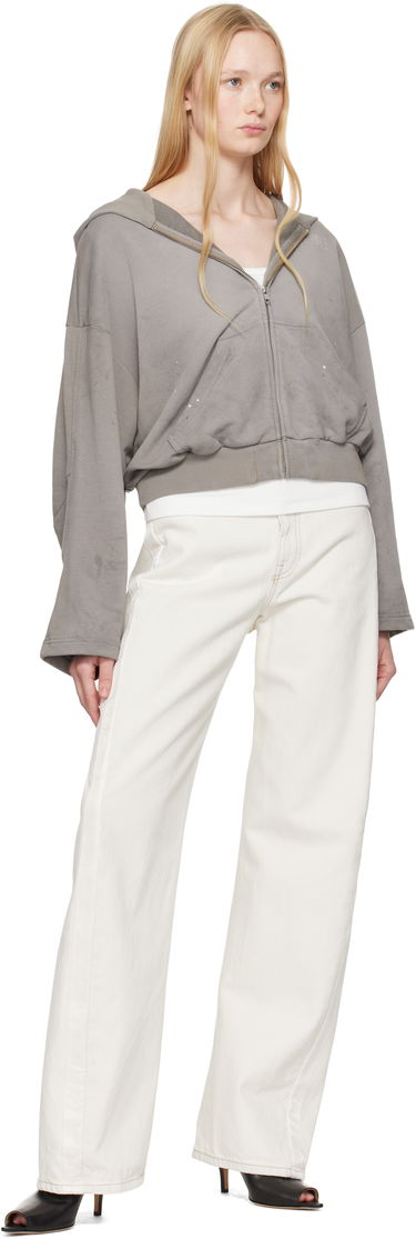 Dukserice Maison Margiela MM6 Maison Margiela Cropped Zip-Up Hoodie Siva | S62HG0029 M25013, 3