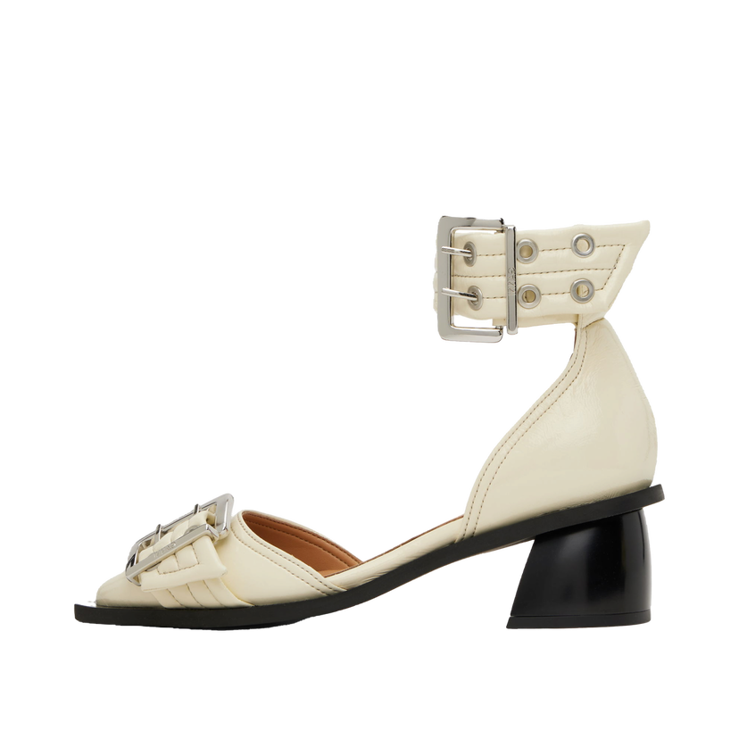 Tenisice i cipele GANNI GANNI Buckle Open Cut Heels Bijela | S2902