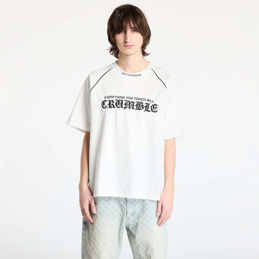 Majica kratkih rukava Pleasures PLEASURES Crumble Heavyweight Raglan T-Shirt Bijela | P25SP026 WHITE