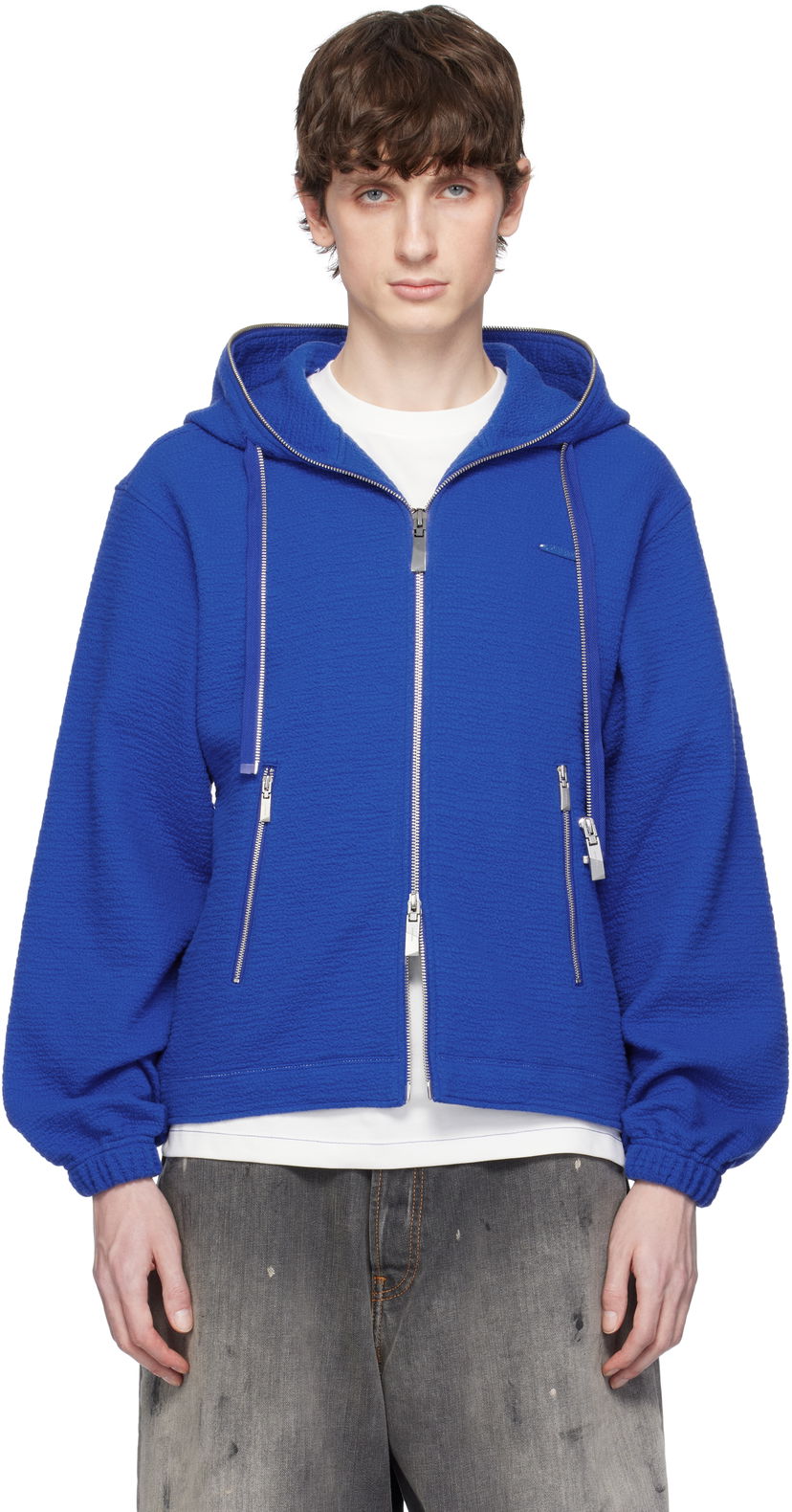 Dukserice ADER ERROR ADER error Realce Product. 31 Zip-Up Hoodie Plava | BO01SSHD0402BL