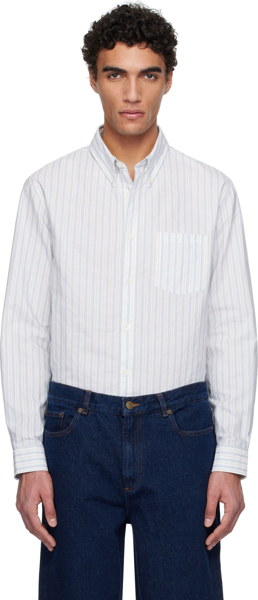 Košulja A.P.C. A.P.C. Edouard Brodée Striped Button-Down Shirt Bijela | COHFZ-H12509