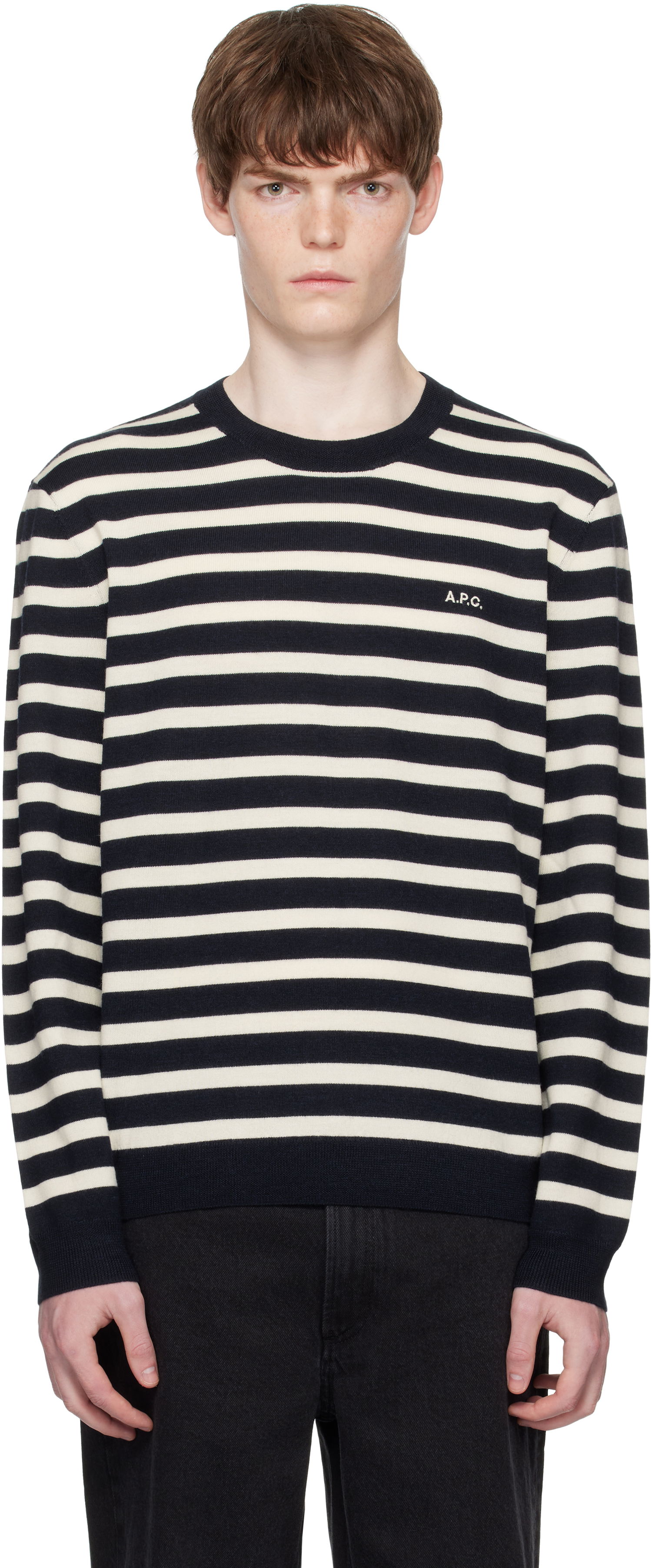 Džemper A.P.C. A.P.C. Matthias Striped Sweater Tamnoplava | WVBEC-H23431, 0