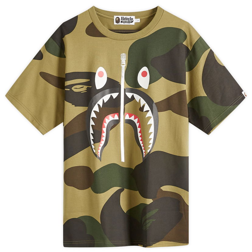 Majica kratkih rukava BAPE A Bathing Ape Giant 1St Camo Shark T-Shirt, Large Zelena | 001CSL301011M-GRN