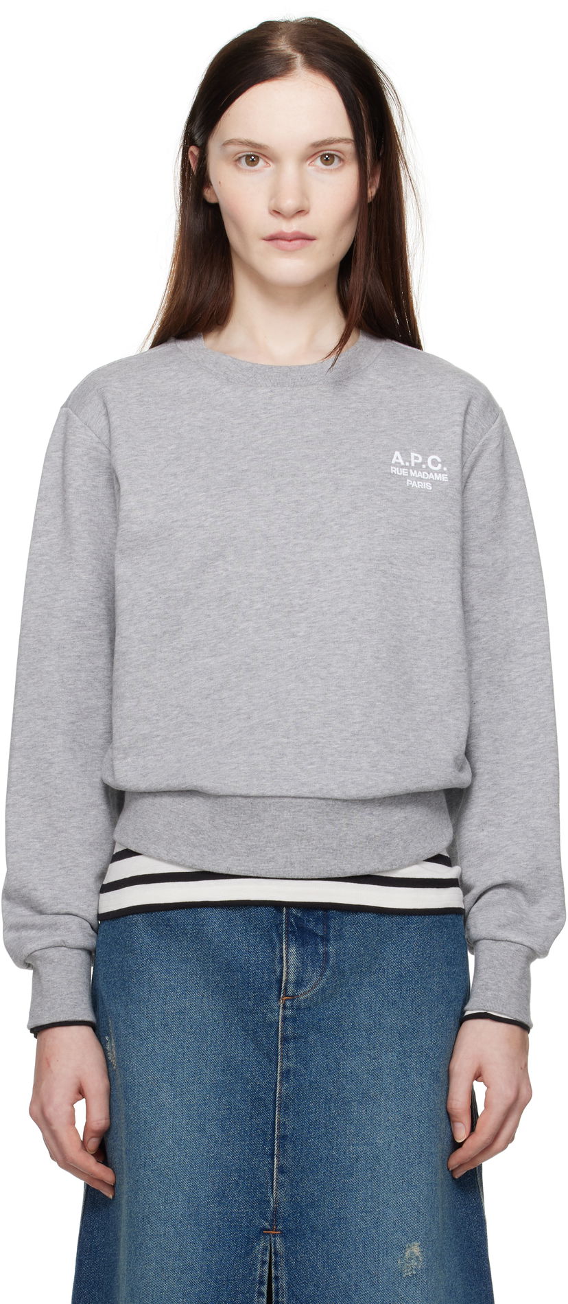 Dukserice A.P.C. Boxy Sweatshirt Siva | COHBN-F27915