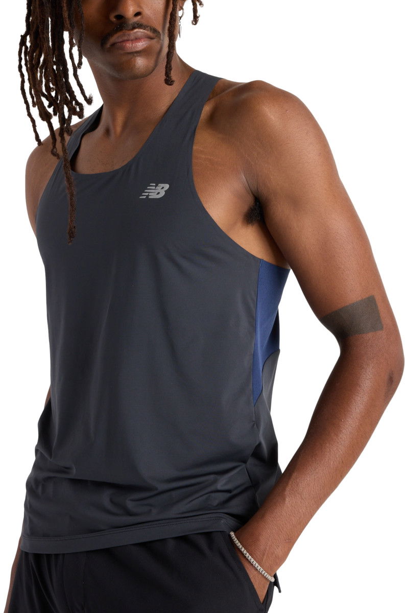 Majica bez rukava New Balance New Balance Race Day Tank Top Tamnoplava | mt43512-bk