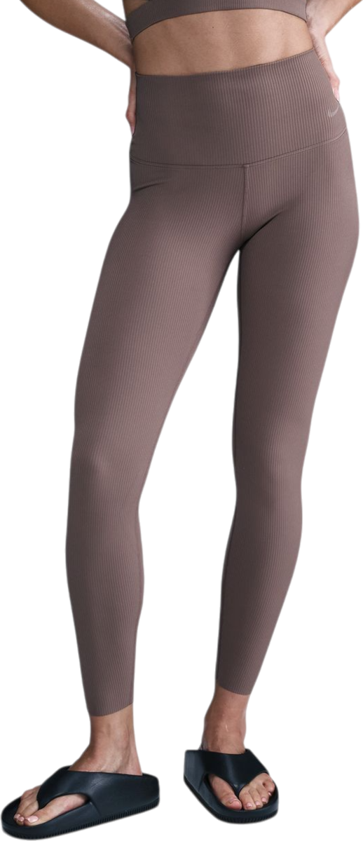 Tajice Nike Nike Zenvy High-Rise 7/8 Ribbed Leggings Smeđa | hf1443-233