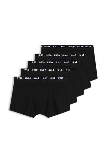 Bokserice BOSS Stretch-Cotton Trunks with Logo Waistbands, 5-Pack undefined | 50493840, 0