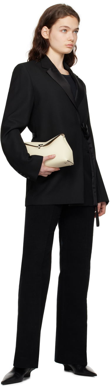 Jakna TOTEME TOTEME Satin-Lapel Wrap Blazer Crna | 251-WRZ4728-FB0026, 4