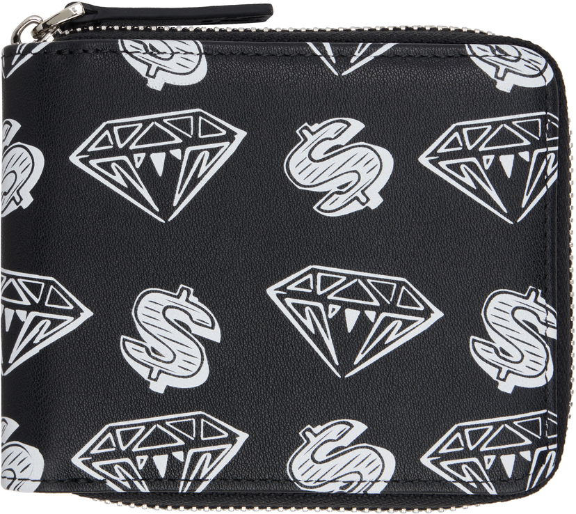 Novčanik BILLIONAIRE BOYS CLUB Billionaire Boys Club Diamonds & Dollars Zip Wallet Crna | B25177