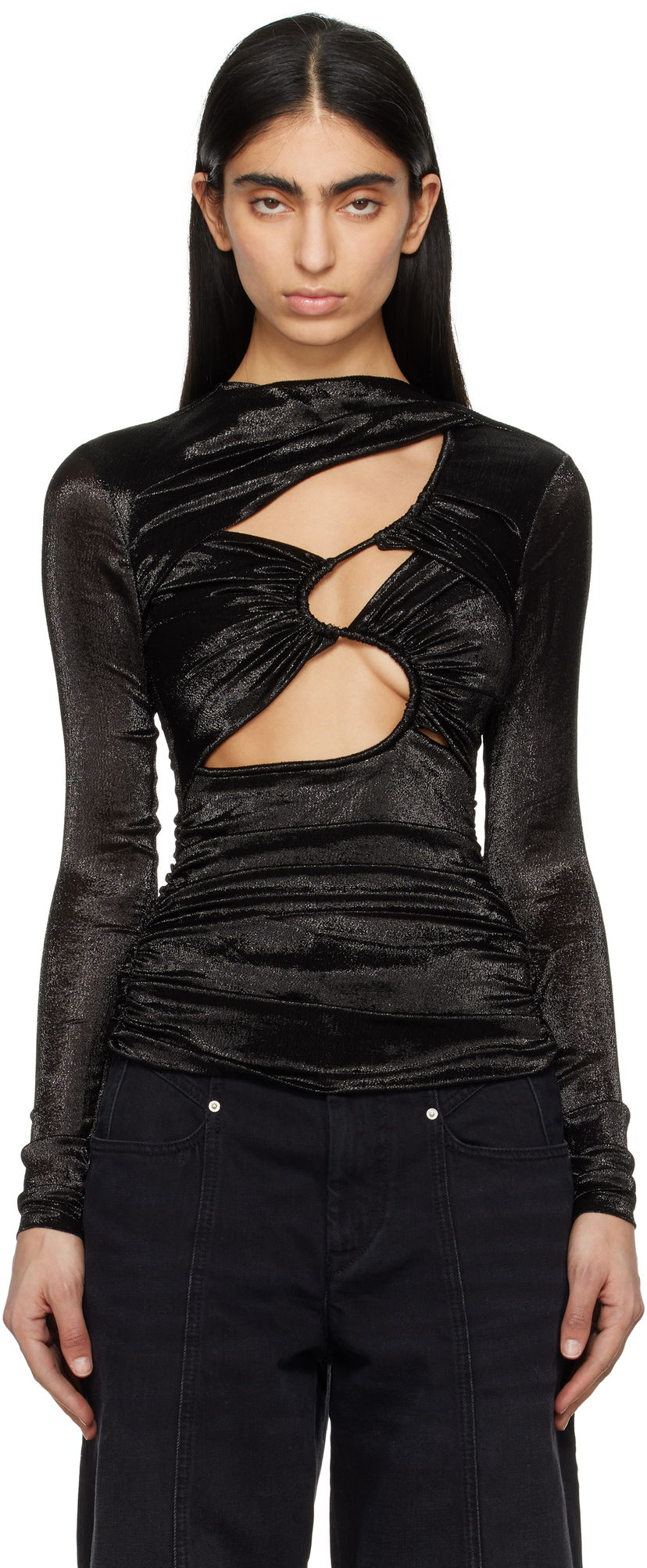 Košulja ISABEL MARANT Isabel Marant Rose Cutout Top Crna | HT0598FA-C1J13I
