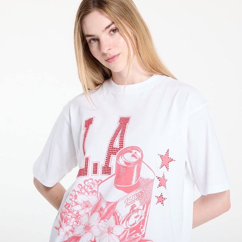 Majica kratkih rukava GUESS GUESS Monochrome Graphic Tee Bijela | W5YI10JA914-F0F7