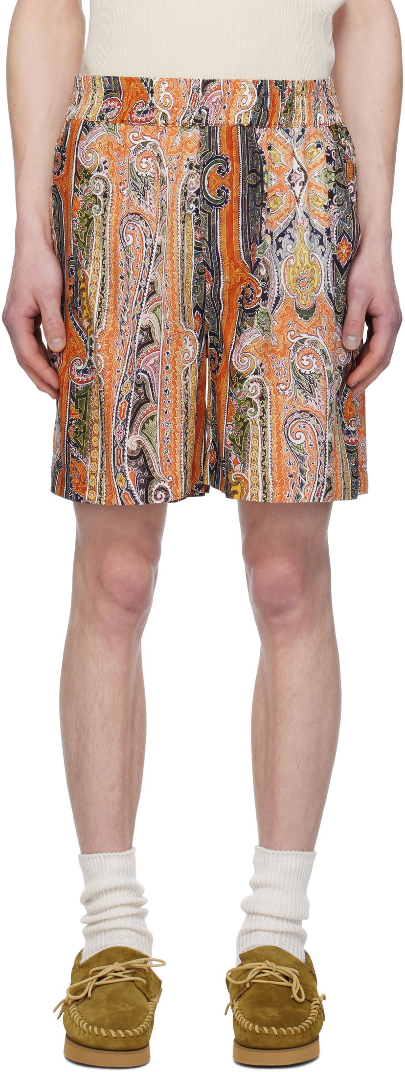 Kratke hlače ISABEL MARANT Isabel Marant Paisley Vega Shorts Narančasta | SH0236HA-C2I08H