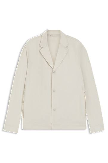 Košulja BOSS Relaxed-Fit Performance-Stretch Overshirt Bijela | 50543565