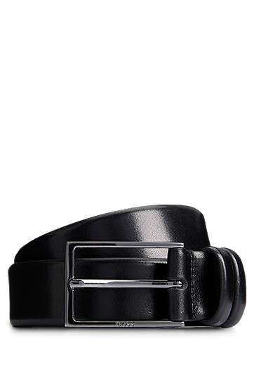 Pojasevi BOSS Leather Belt with Gunmetal Hardware Crna | 50239979