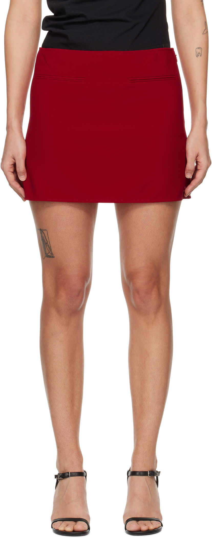 Suknja Courrèges Courrèges 2-Pocket Heritage Miniskirt Crvena | 125CJU226PL0159