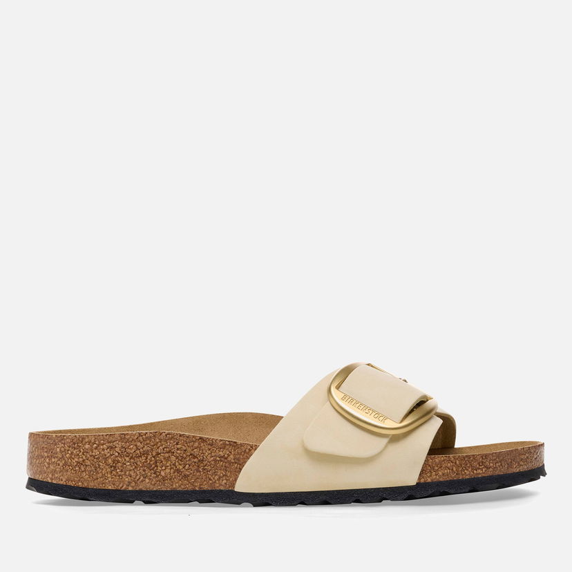 Tenisice i cipele Birkenstock Madrid Big Buckle Slim Fit Nubuck Single Strap Sandals - Ecru Bež | 1026604