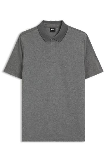Polo majica BOSS BOSS Cotton-Blend Polo Shirt Siva | 50531949