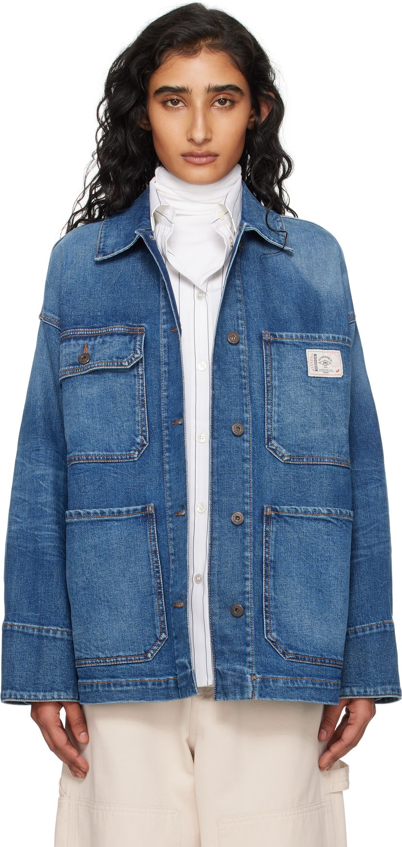 Jakna Max Mara Weekend Max Mara Aligi Denim Jacket Plava | 2525046051600
