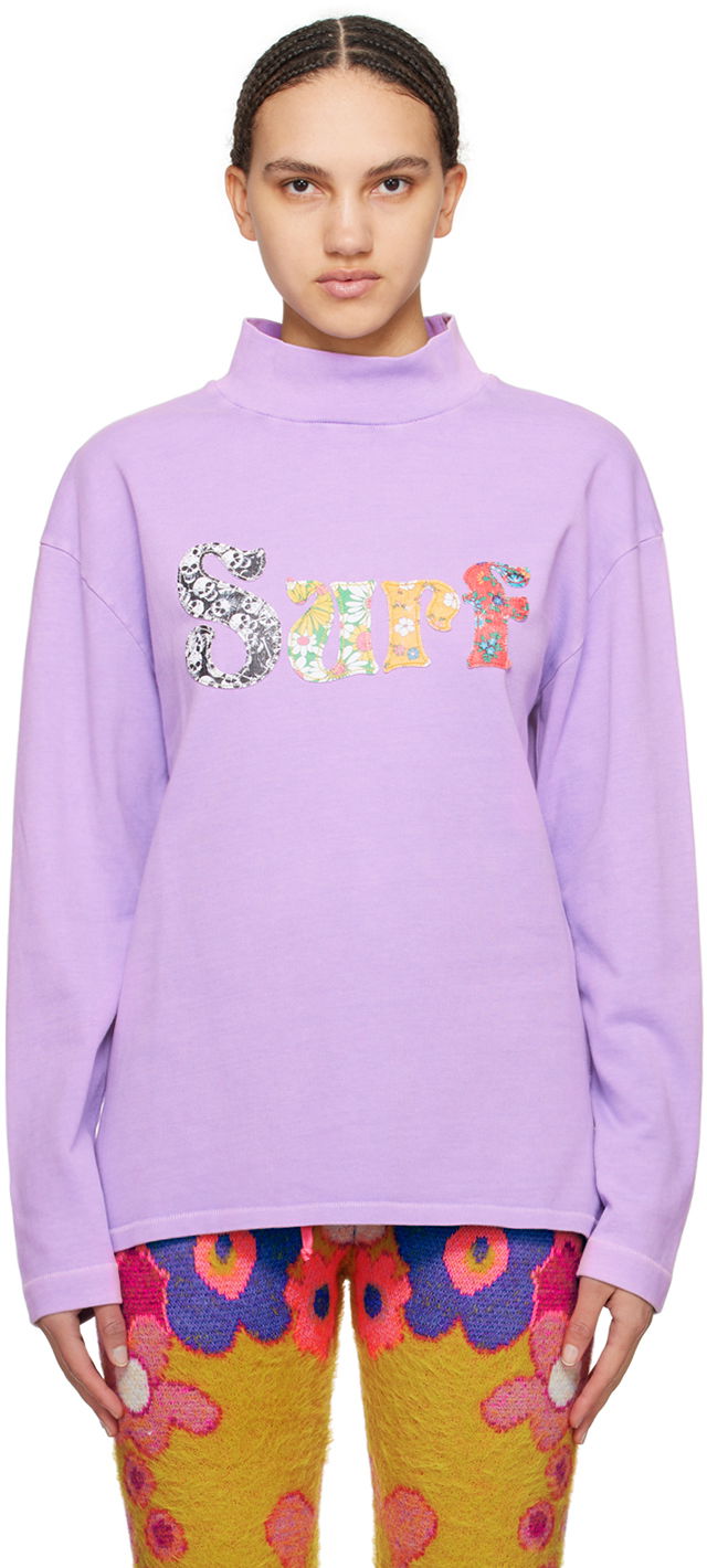 Dukserice ERL 'Surf' Long Sleeve T-Shirt Ljubičasta | ERL08T009