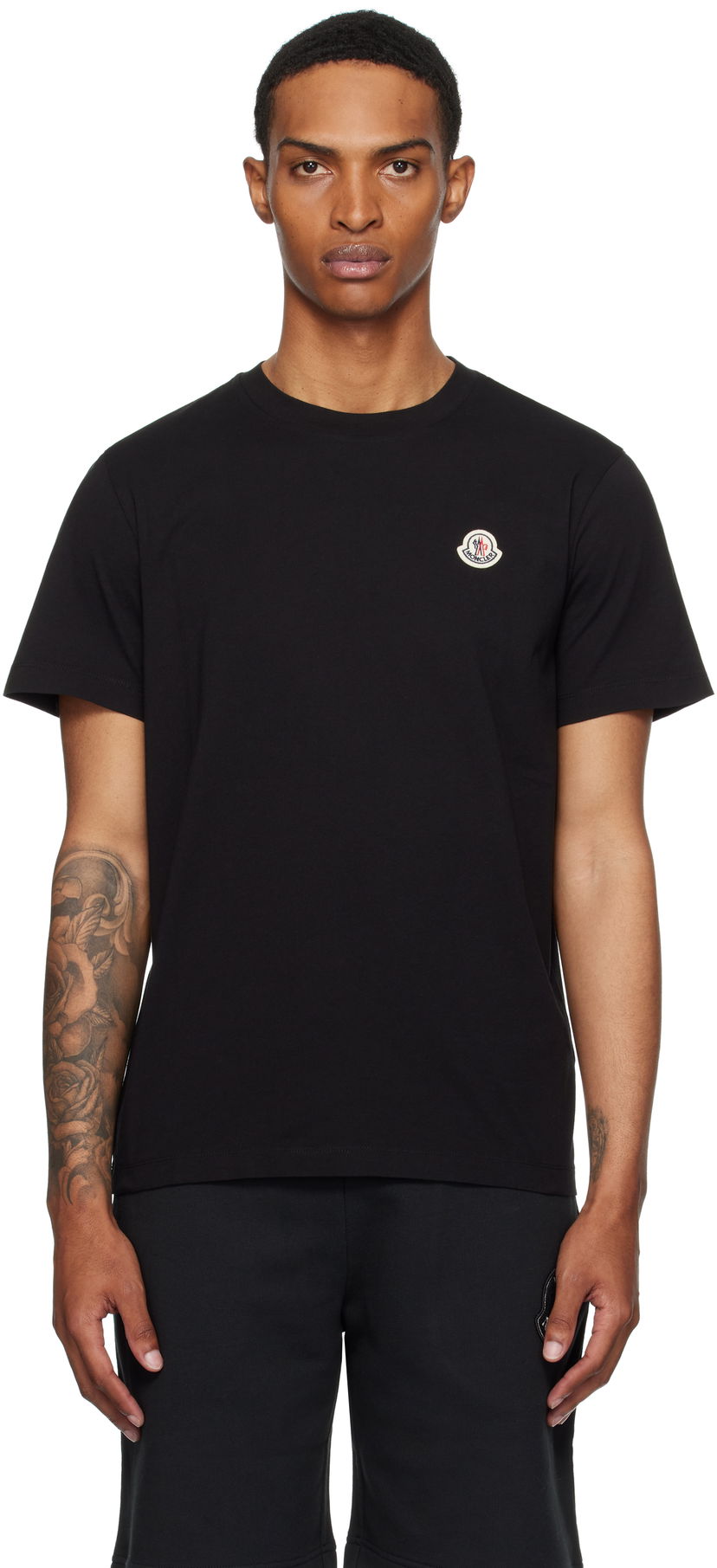 Majica kratkih rukava Moncler Moncler Logo Patch Cotton T-Shirt Crna | K20918C00033829H8