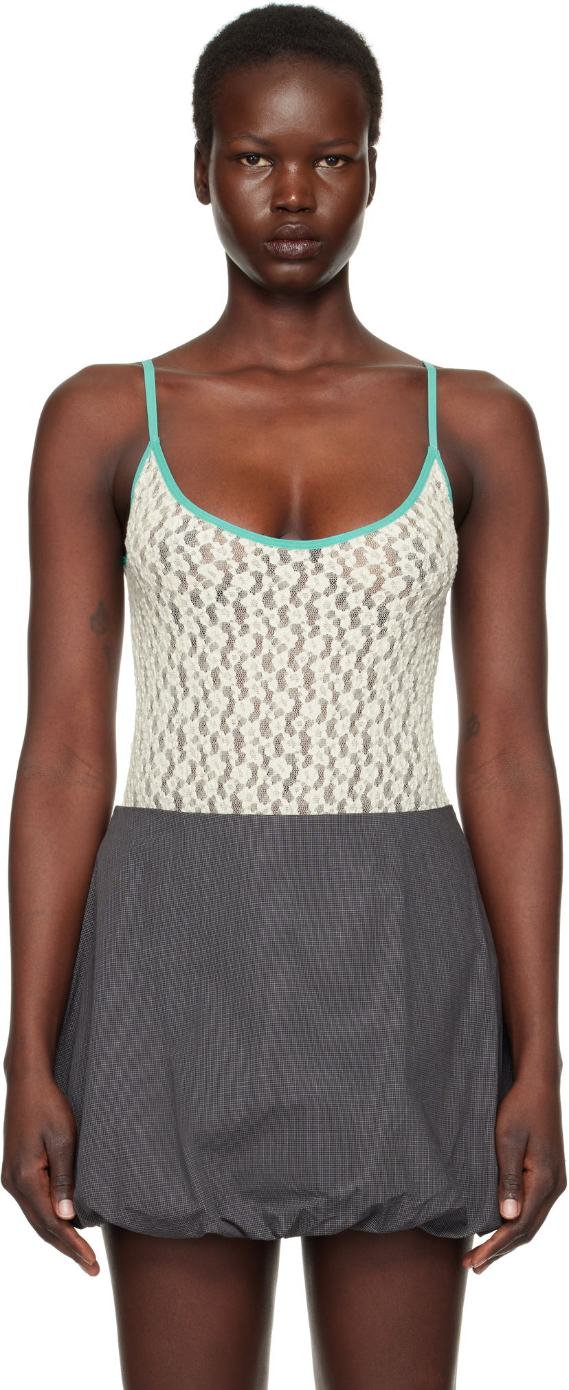 Haljina Baserange Baserange Musial Bodysuit with Bubble Hem Skirt Višebojno | ONMU-LA-SP25