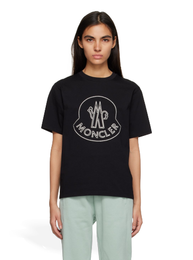 Majica kratkih rukava Moncler Embroidered Crna | I10938C00014829HP