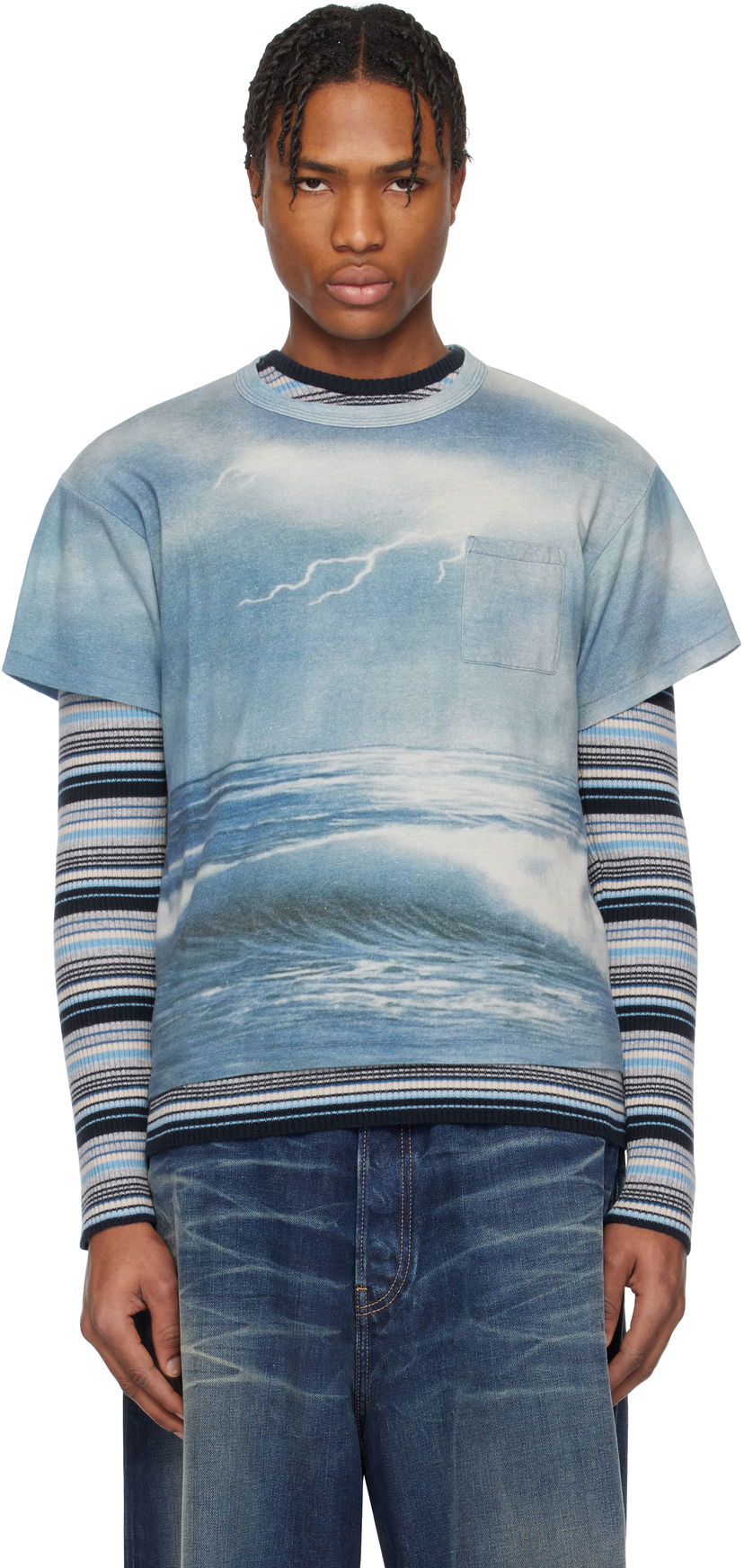 Majica kratkih rukava ERL ERL Storm Graphic T-Shirt Plava | ERL10T002